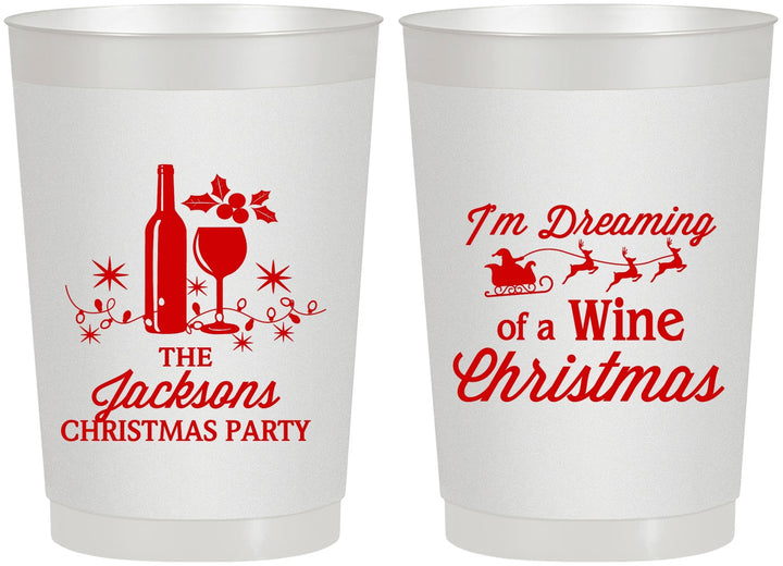 Personalized Christmas 22 oz Frosted Cups - Bah Hum Bug | 280056