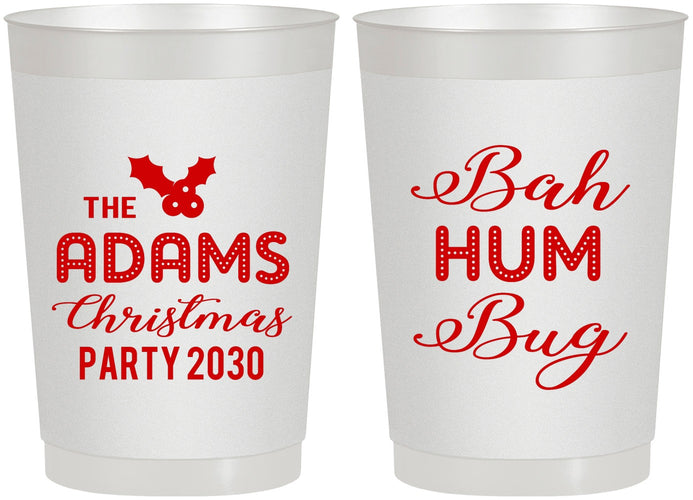 Personalized Christmas 22 oz Frosted Cups - Bah Hum Bug | 280058