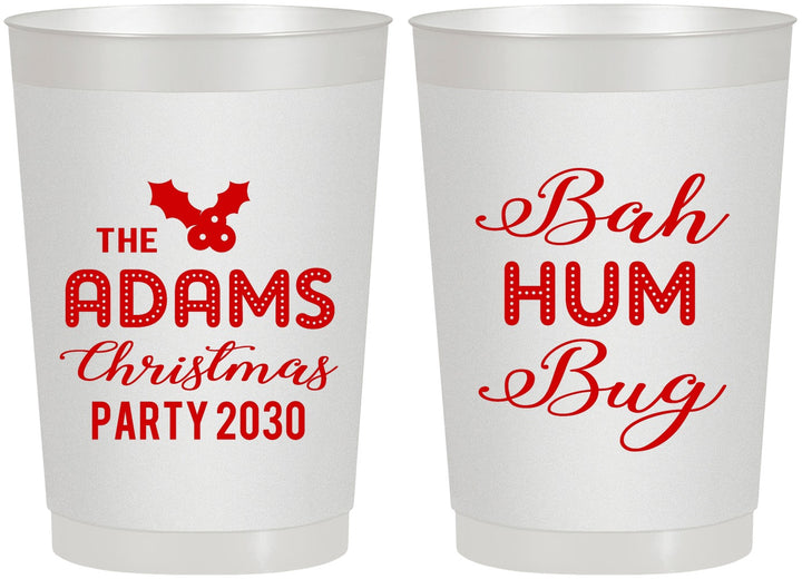 Personalized Christmas 22 oz Frosted Cups - Bah Hum Bug | 280058