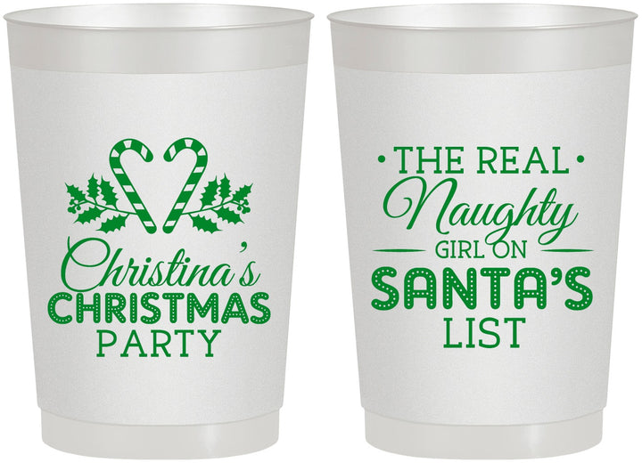 Personalized Christmas 22 oz Frosted Cups - Naughty List | 280059