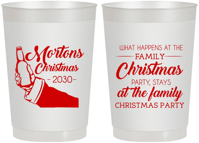 Personalized Christmas 22 oz Frosted Cups - Santa Claus | 280060