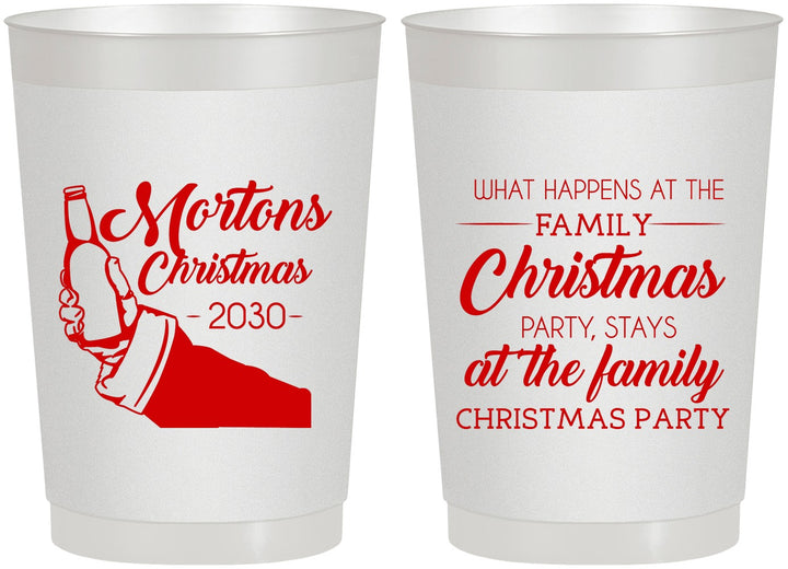 Personalized Christmas 22 oz Frosted Cups - Santa Claus | 280060