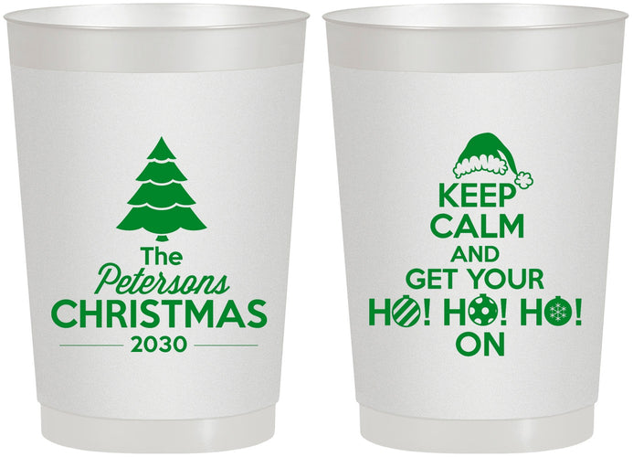 Personalized Christmas 22 oz Frosted Cups - Ho Ho Ho | 280061