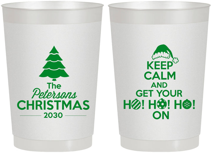 Personalized Christmas 22 oz Frosted Cups - Ho Ho Ho | 280061