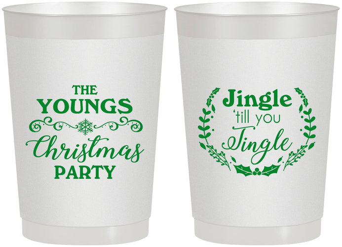 Personalized Christmas 22 oz Frosted Cups - Jingle Til You Jingle | 280063