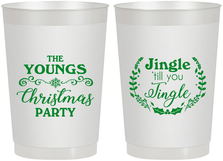 Personalized Christmas 22 oz Frosted Cups - Jingle Til You Jingle | 280063
