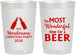 Personalized Christmas 22 oz Frosted Cups - Wonderful Time For A Beer | 280064