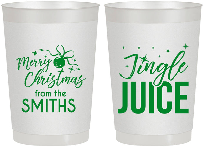 Personalized Christmas 22 oz Frosted Cups - Jingle Juice | 280067