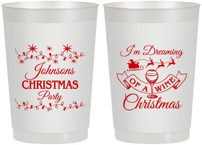 Personalized Christmas 22 oz Frosted Cups - Wine | 280068