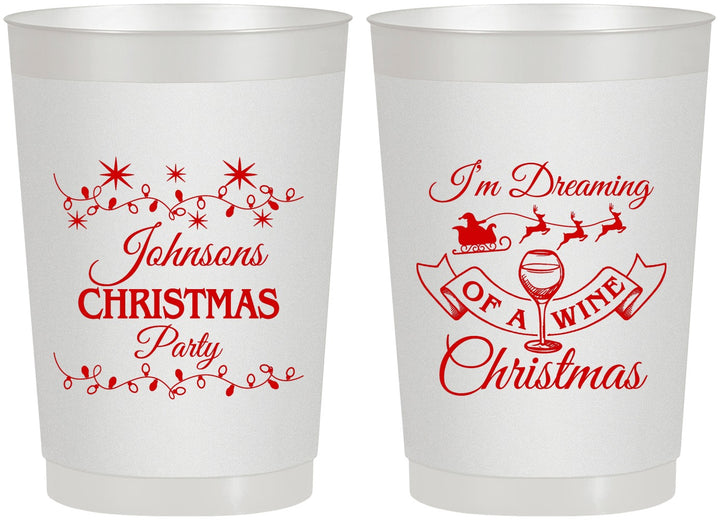 Personalized Christmas 22 oz Frosted Cups - Wine | 280068