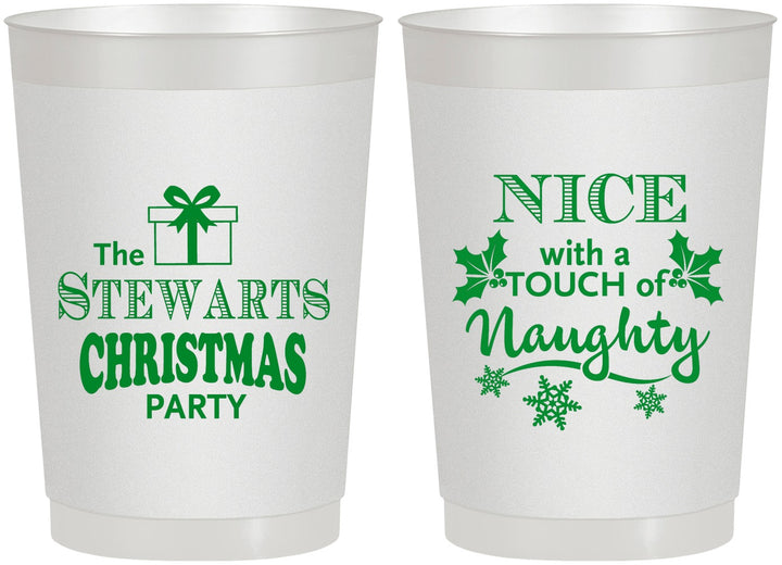 Personalized Christmas 22 oz Frosted Cups - Naughty Or Nice | 280069