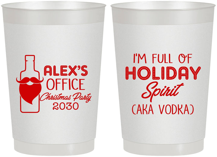 Personalized Christmas 22 oz Frosted Cups - Holiday Spirit | 280072