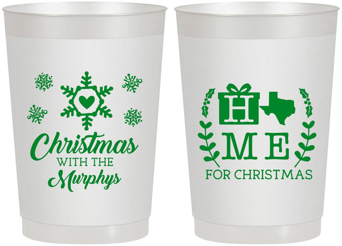 Personalized Christmas 22 oz Frosted Cups - Texas | 280075