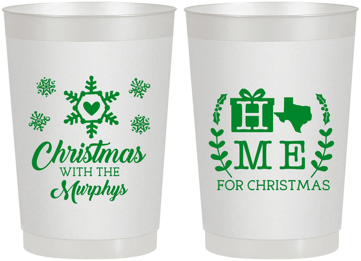 Personalized Christmas 22 oz Frosted Cups - Texas | 280075
