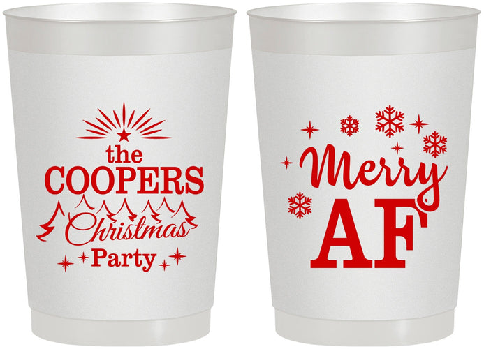 Personalized Christmas 22 oz Frosted Cups - Merry Af | 280078