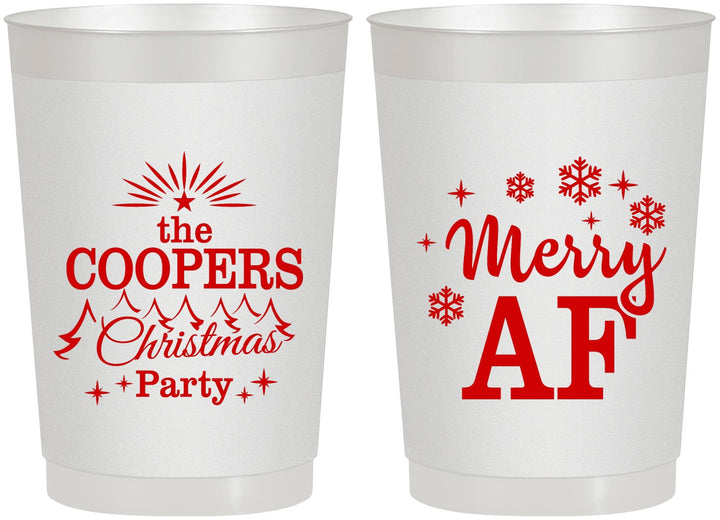 Personalized Christmas 22 oz Frosted Cups - Merry Af | 280078