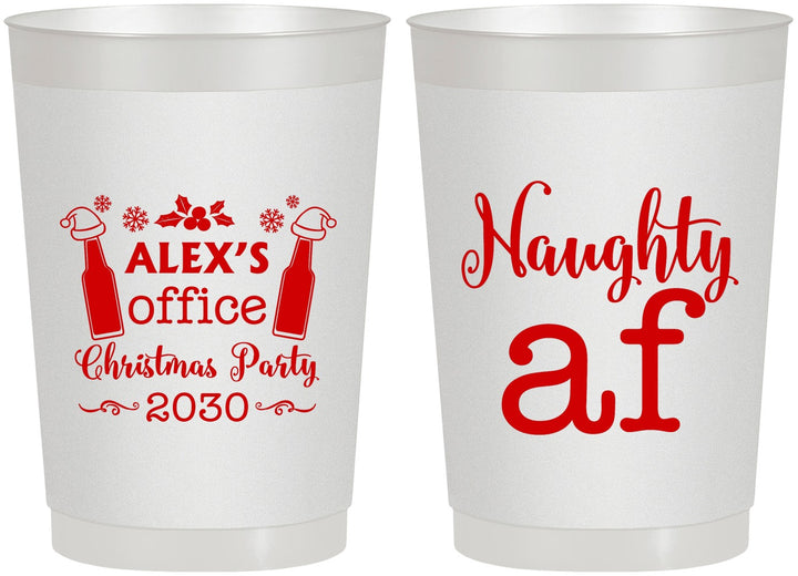 Personalized Christmas 22 oz Frosted Cups - Naughty Af | 280084