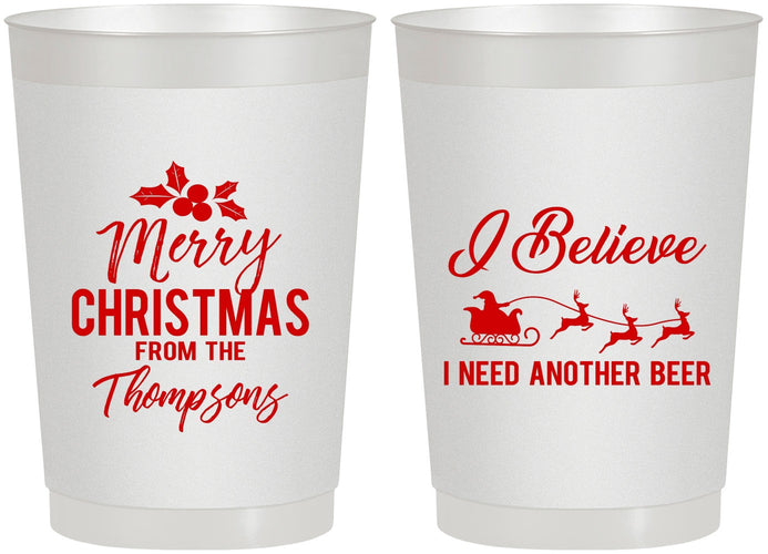 Personalized Christmas 22 oz Frosted Cups - Santa Claus | 280086