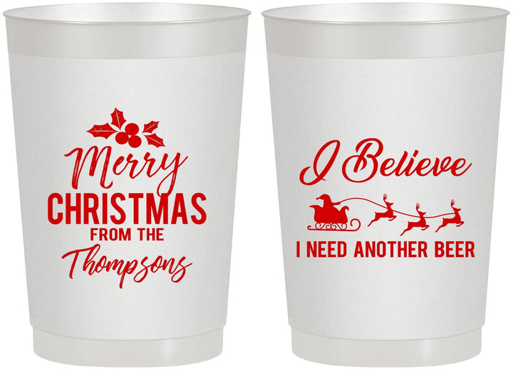 Personalized Christmas 22 oz Frosted Cups - Santa Claus | 280086