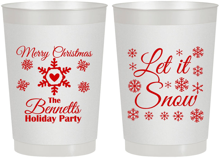 Personalized Christmas 22 oz Frosted Cups - Let Is Snow | 280088