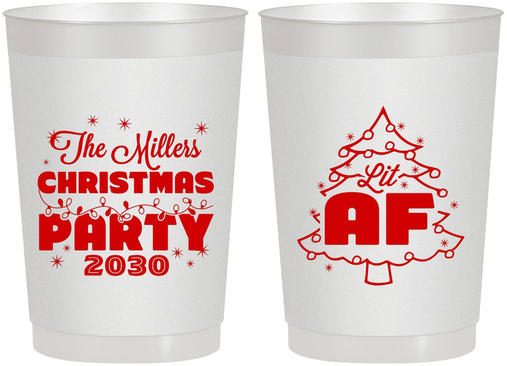 Personalized Christmas 22 oz Frosted Cups - Lit Af | 280090
