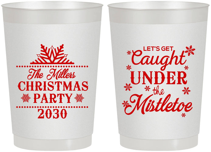 Personalized Christmas 22 oz Frosted Cups - Mistletoe | 280092