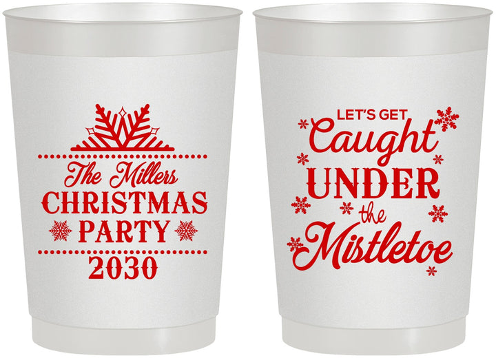 Personalized Christmas 22 oz Frosted Cups - Mistletoe | 280092