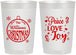 Personalized Christmas 22 oz Frosted Cups - Peace Joy Love | 280094