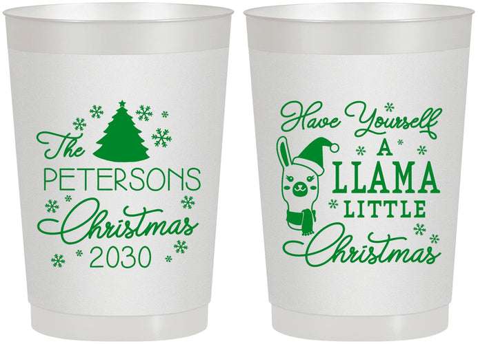 Personalized Christmas 22 oz Frosted Cups - Llama | 280095