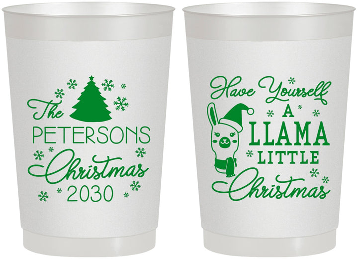 Personalized Christmas 22 oz Frosted Cups - Llama | 280095