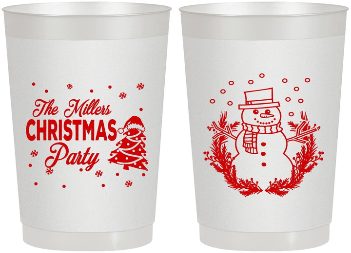 Personalized Christmas 22 oz Frosted Cups - Snowman | 280096