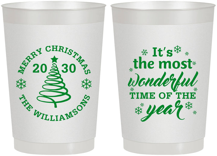 Personalized Christmas 22 oz Frosted Cups - Wonderful Time For A Beer | 280099