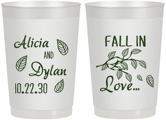 Personalized Wedding 22 oz Frosted Cups - Fall In Love | 283