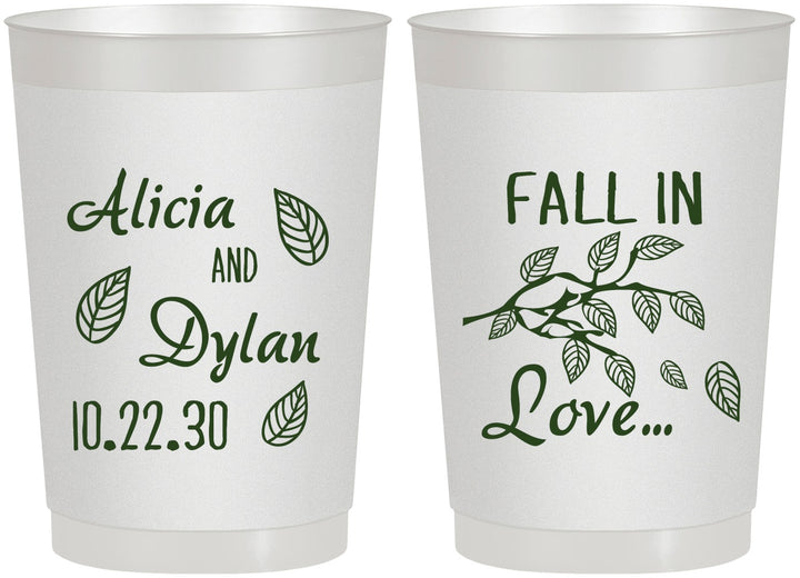 Personalized Wedding 22 oz Frosted Cups - Fall In Love | 283