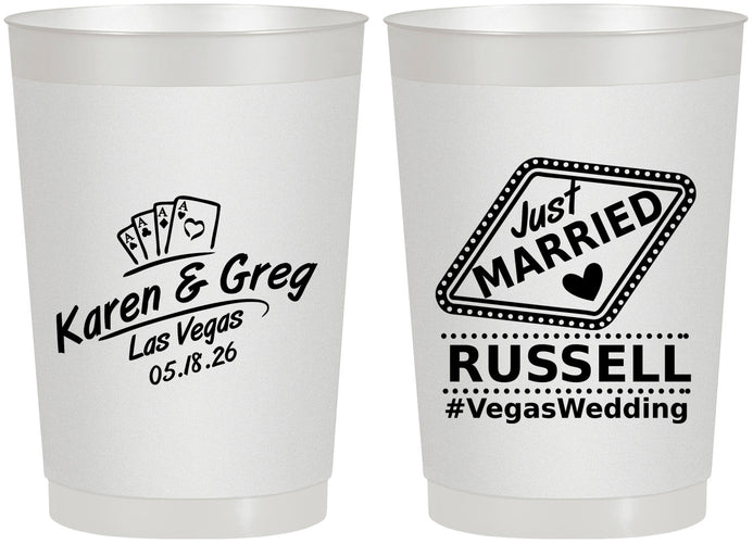 Personalized Wedding 22 oz Frosted Cups - Las Vegas | 285