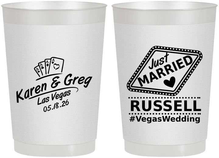 Personalized Wedding 22 oz Frosted Cups - Las Vegas | 285