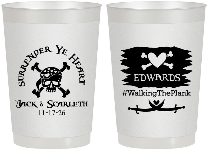 Personalized Wedding 22 oz Frosted Cups - Pirate | 286