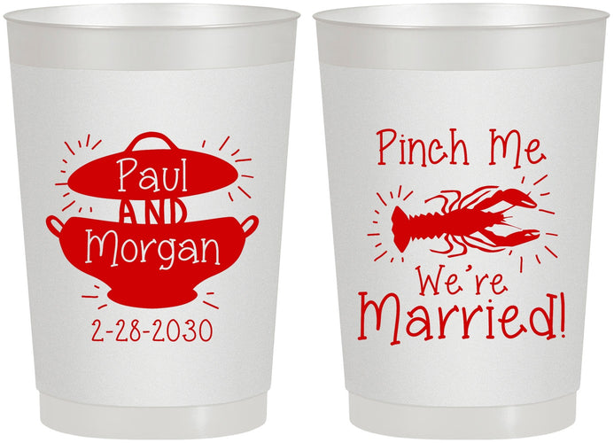 Personalized Wedding 22 oz Frosted Cups - Crawfish Boil | 288