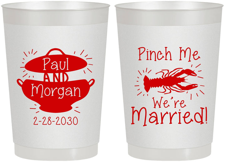 Personalized Wedding 22 oz Frosted Cups - Crawfish Boil | 288