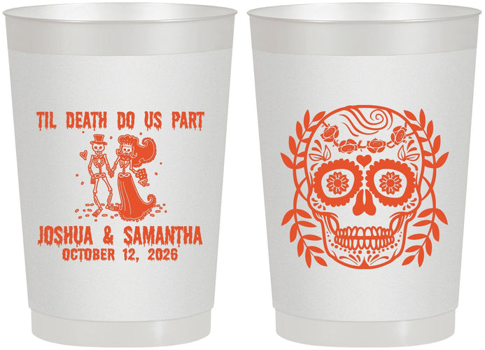 Personalized Wedding 22 oz Frosted Cups - Til Death Do Us Part | 297