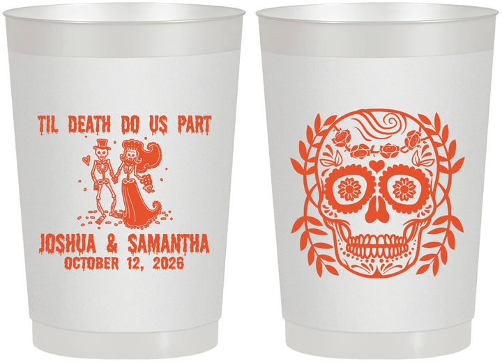 Personalized Wedding 22 oz Frosted Cups - Til Death Do Us Part | 297