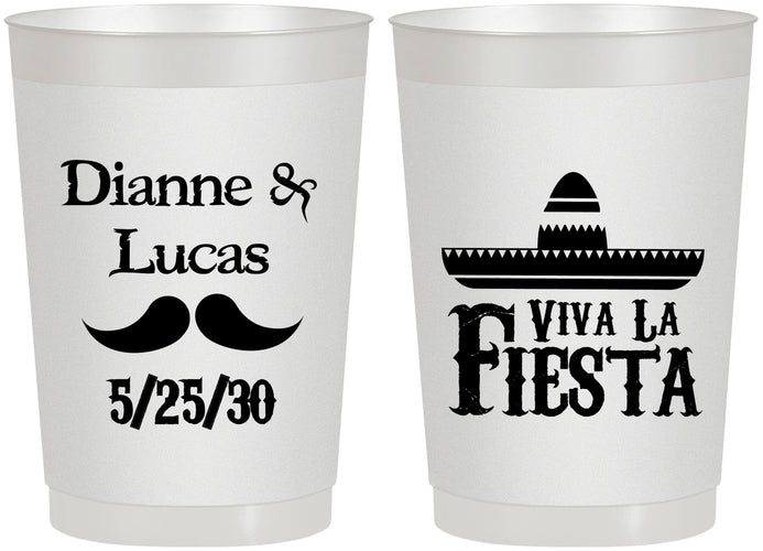 Personalized Wedding 22 oz Frosted Cups - Viva La Fiesta | 299