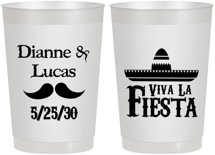 Personalized Wedding 22 oz Frosted Cups - Viva La Fiesta | 299