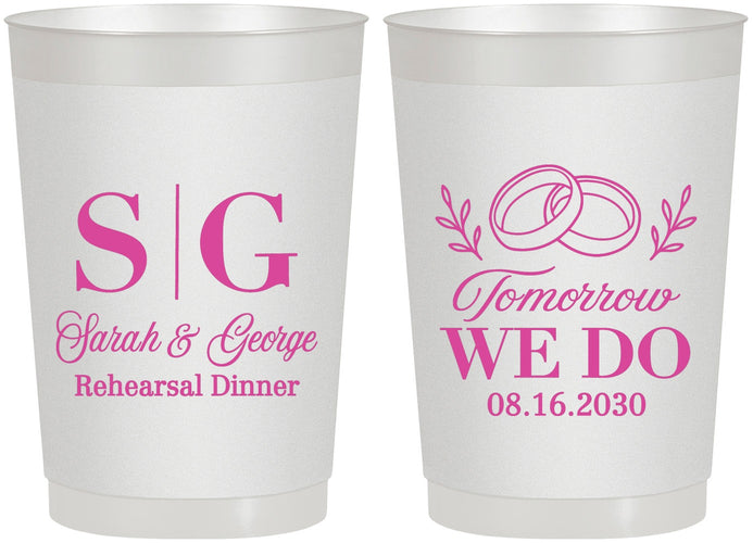 Personalized Rehearsal Dinner 22 oz Frosted Cups - Tomorrow We Do | 30003