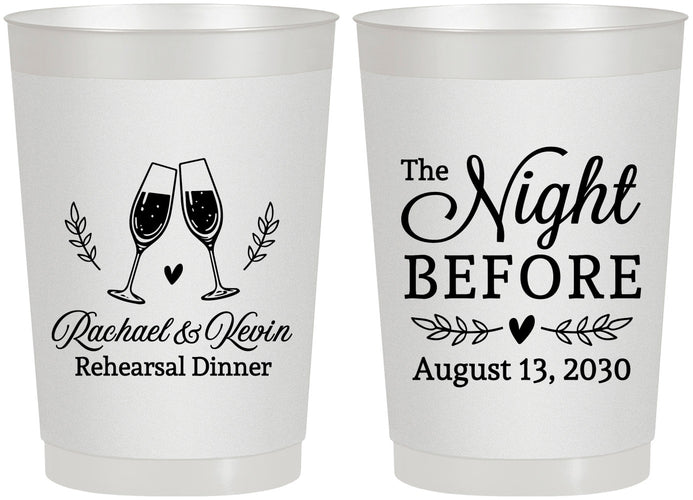 Personalized Rehearsal Dinner 22 oz Frosted Cups - The Night Before | 30008