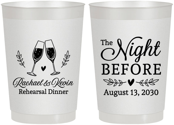 Personalized Rehearsal Dinner 22 oz Frosted Cups - The Night Before | 30008