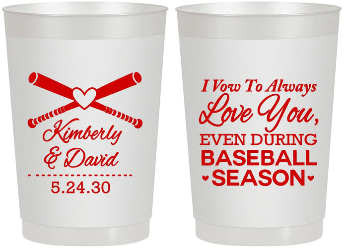 Personalized Wedding 22 oz Frosted Cups - Baseball | 301