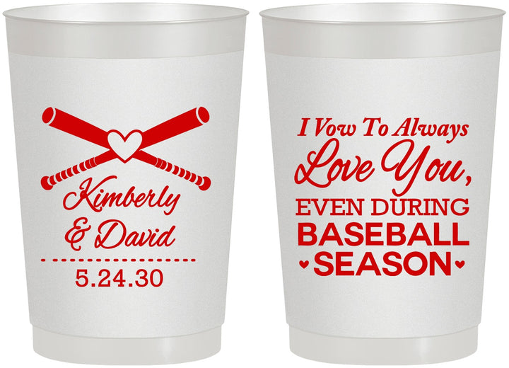 Personalized Wedding 22 oz Frosted Cups - Baseball | 301