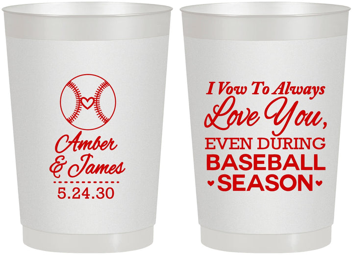 Personalized Wedding 22 oz Frosted Cups - Baseball | 303