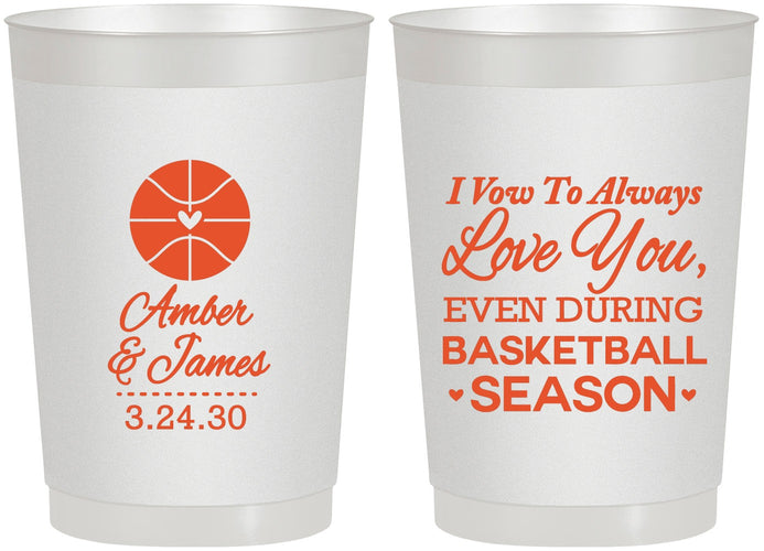 Personalized Wedding 22 oz Frosted Cups - Basketball | 304